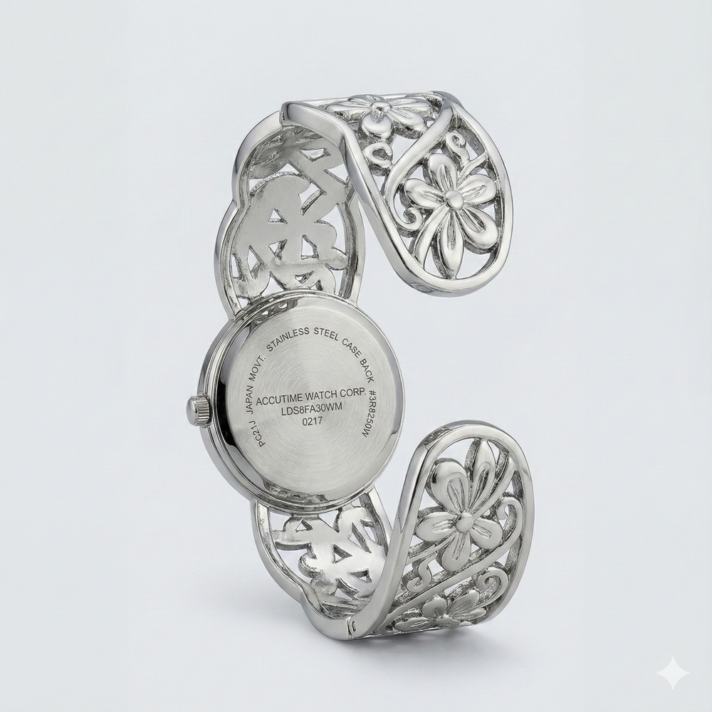 Silver Women's Watch with Crystal Accents - Picture 2 of 2